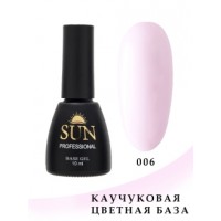 SUN Professional Каучуковая цветная база для ногтей 10мл №006