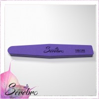 Шлифовщик фирменный "Serebro" для натуральных и искусственных ногтей 100/180 - "АЛМАЗ" фиолетовый