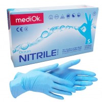 Перчатки нитриловые голубые M MediOk, 50 пар