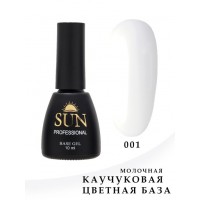 SUN Professional Каучуковая цветная база для ногтей 10мл, камуфлирующая основа под гель-лак №01