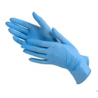 Перчатки нитриловые, голубые S 50 пар