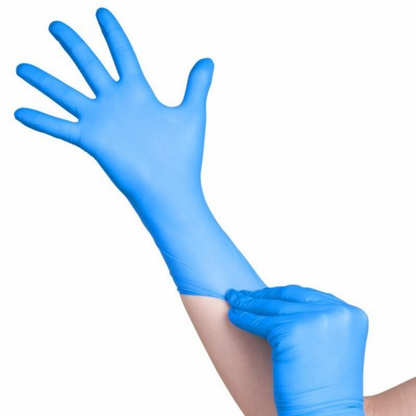 BENOVY голубые нитриловые перчатки L 50 пар