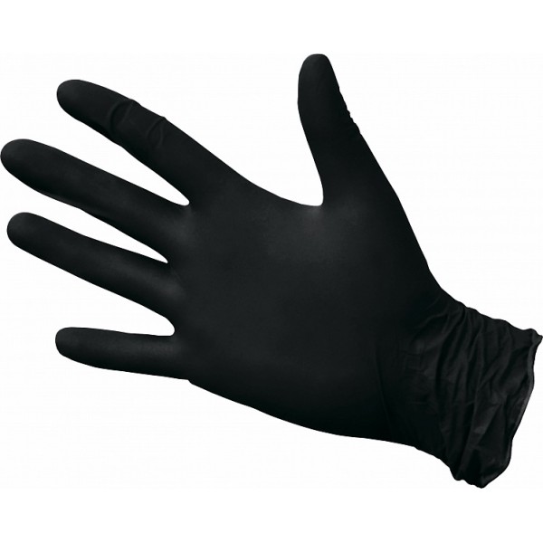 NitriMAX черные смотровые перчатки,размер L (50 пар).плотные